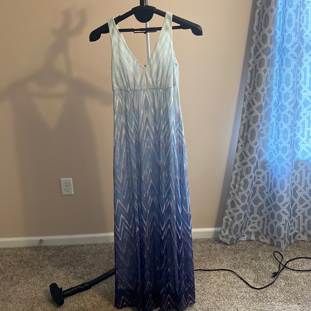 Blue and White Gown